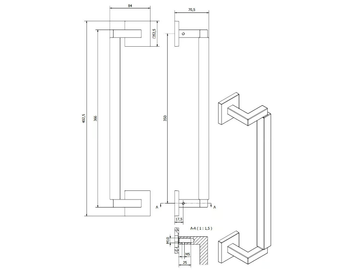 LATUS MT4022 - Bronze pull handle by Fama International - view 3